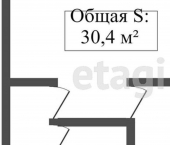 1-комн, 31кв м, этаж 1/5 Карачевское городское поселение, поселок Чайка, улица 6А, 81