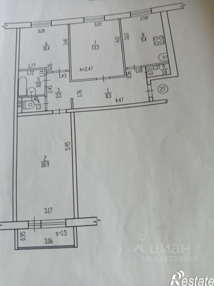 3-комн квартира Первомайский пер, 1,  д. 1