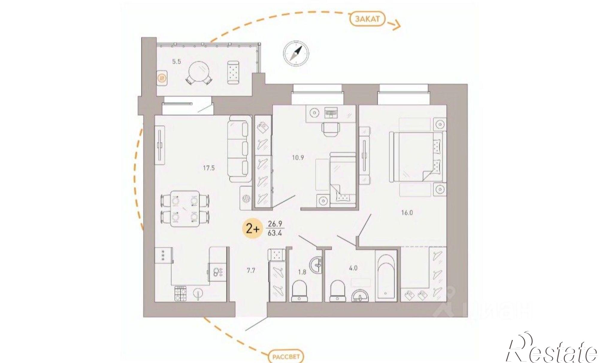 Купить квартиру за 7 100 000 рублей на Брянск городской округ, Брянск