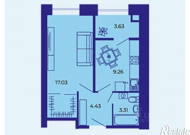 1-комн квартира Брянск городской округ, Брянск