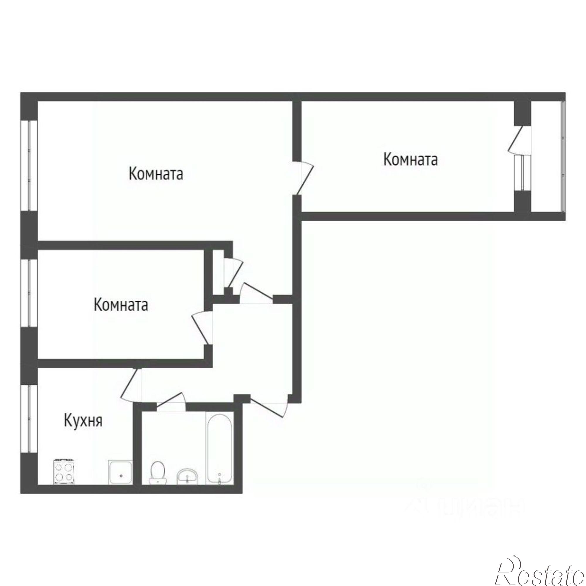 Купить квартиру за 3 200 000 рублей на Московская улица, 6