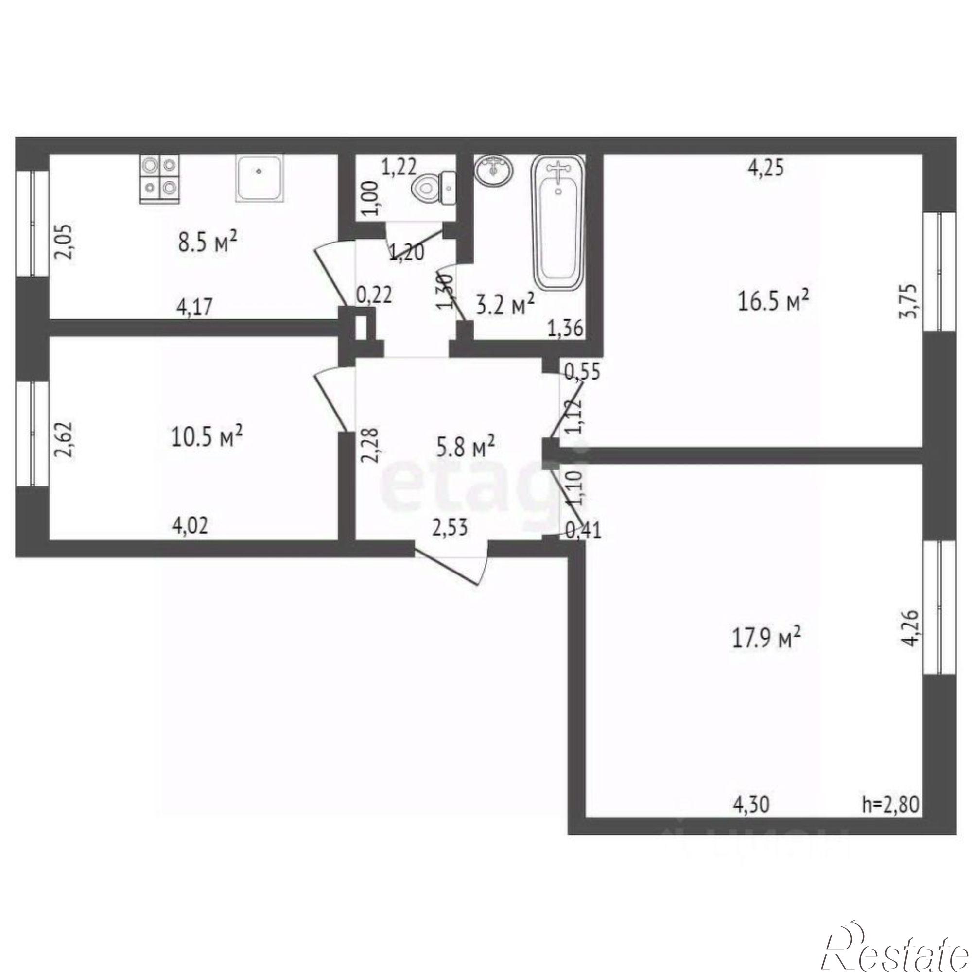 Купить квартиру за 3 270 000 рублей на городской округ Клинцы