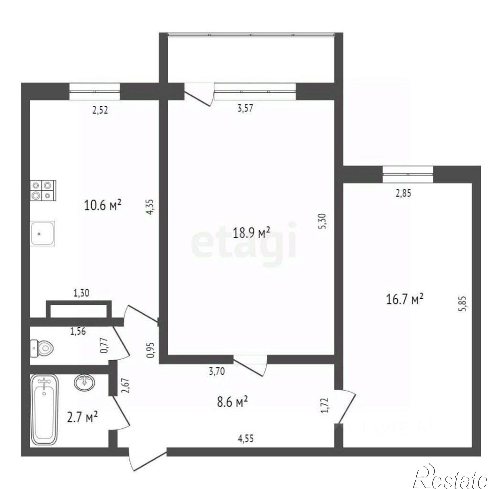 Купить квартиру за 4 199 000 рублей на Брянский район