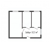 1-комн, 37кв м, этаж 1/1 