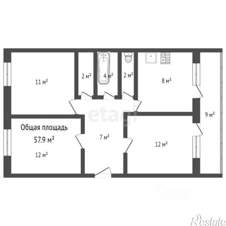 3-комн квартира Советская улица, 19,  д. 19