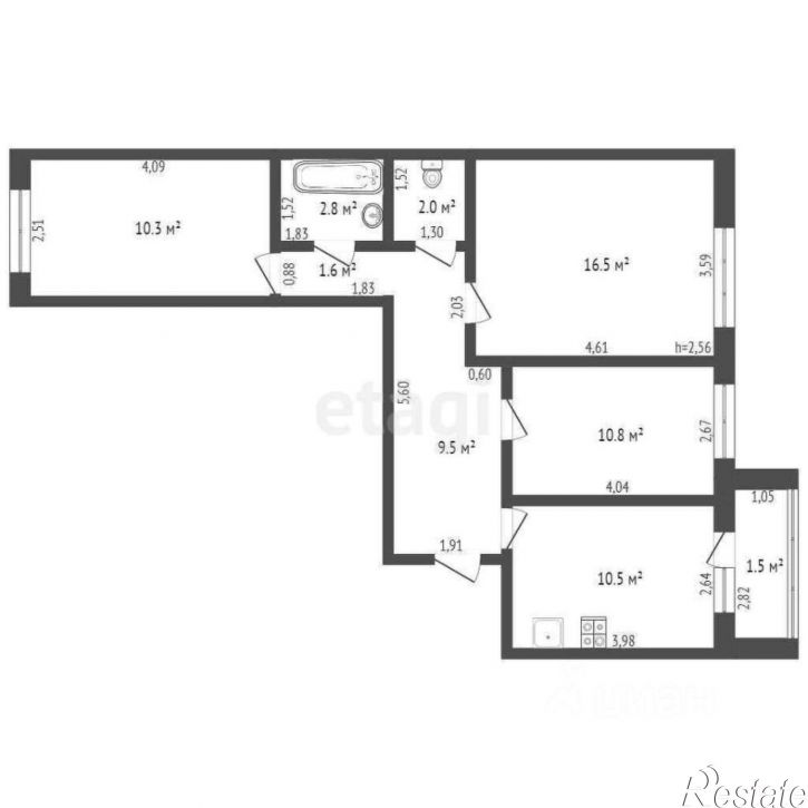 3-комн квартира улица имени Г. К. Жукова, 6,  д. 6