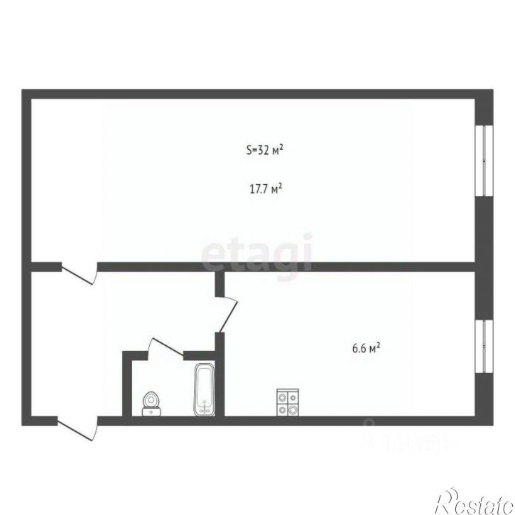 1-комн квартира городской округ Брянск