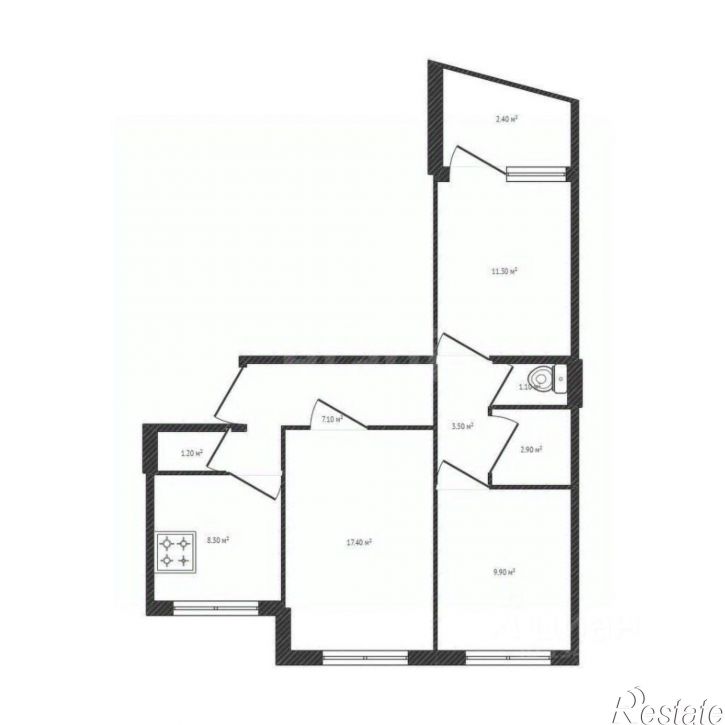 3-комн квартира улица Калинина, 6,  д. 6