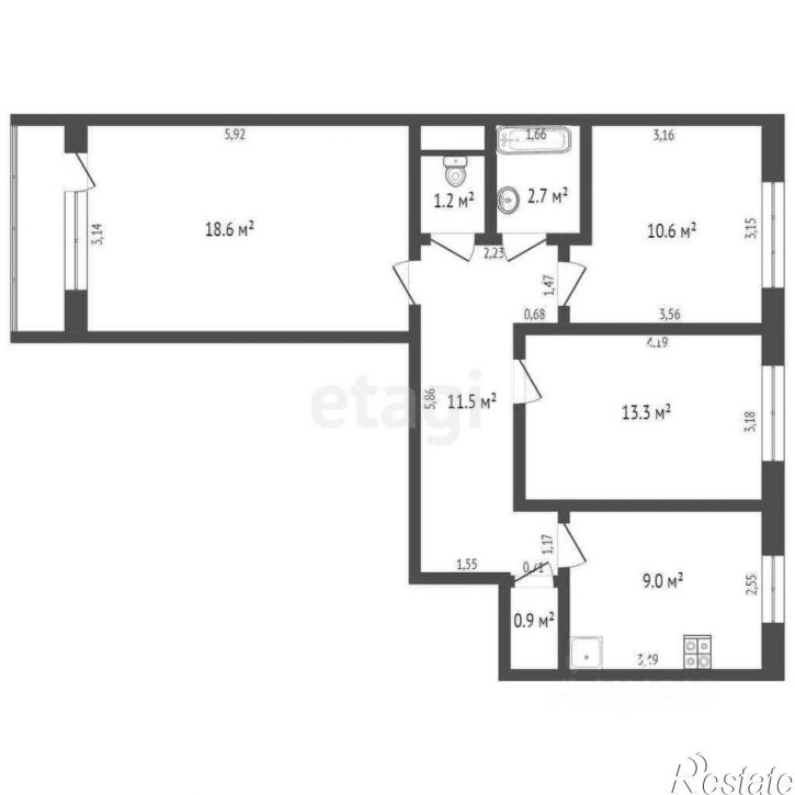 3-комн квартира улица Ленина, 109,  д. 109