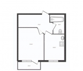 1-комн, 36кв м, этаж 1/13 городской округ Брянск