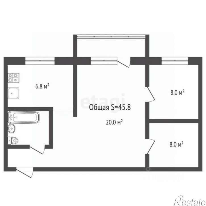 3-комн квартира