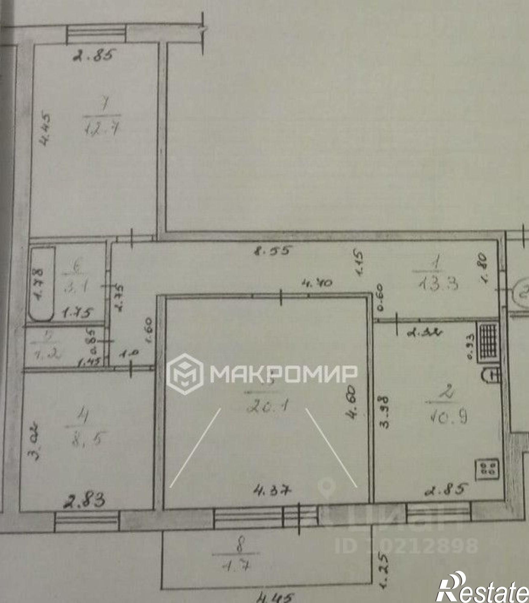 Купить квартиру за 2 550 000 рублей на Брянский район, Меркульево д.