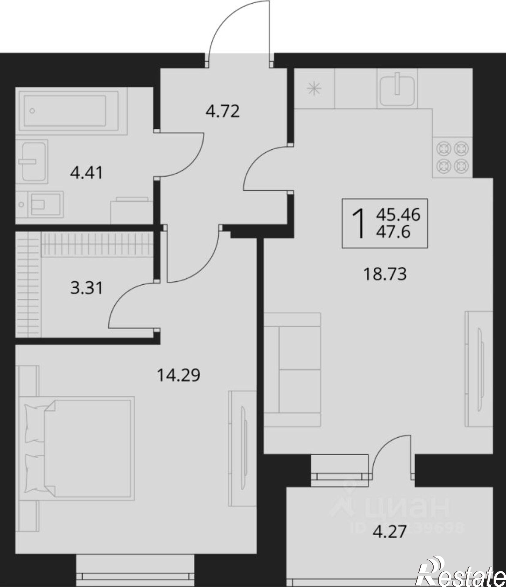 Купить квартиру за 4 902 800 рублей на улица Романа Брянского