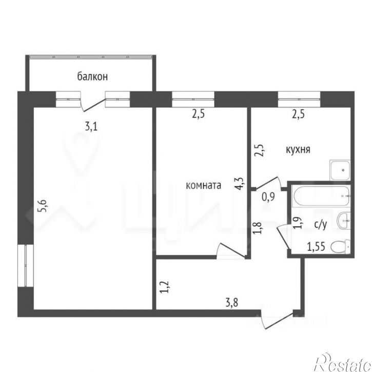 2-комн квартира 13-й микрорайон, 8