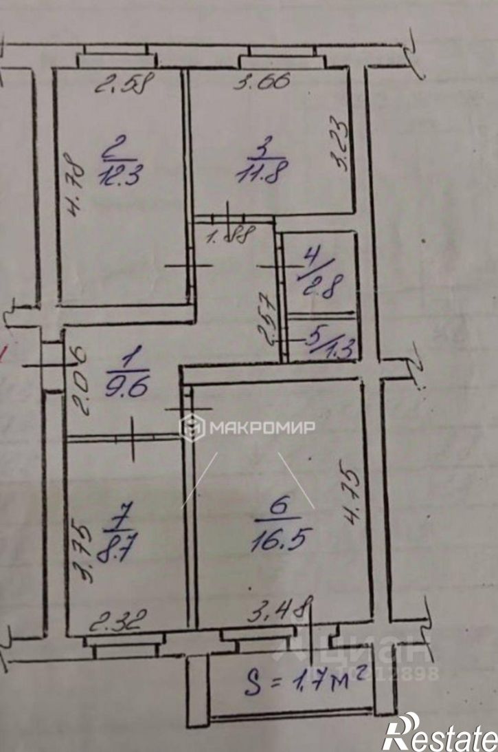 3-комн квартира ул Транспортная, 6,  д. 6