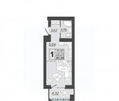 1-комн, 30 кв м, этаж 9/9 улица имени А.Ф. Войстроченко