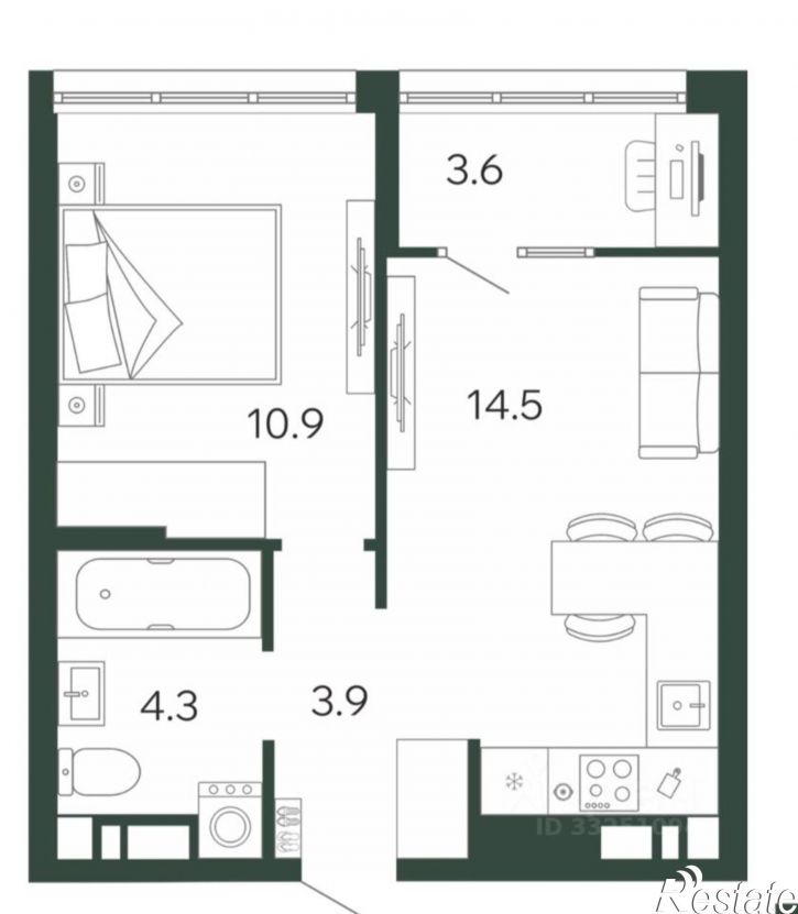 2-комн квартира Брянск, улица Малыгина, 42