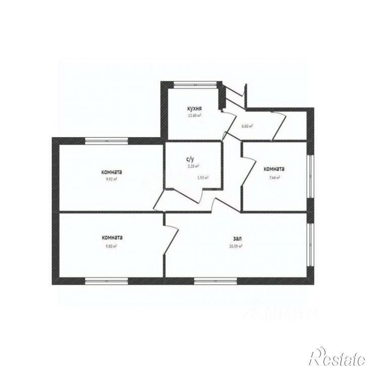 3-комн квартира пер 1-й Пушкина, 11,  д. 11