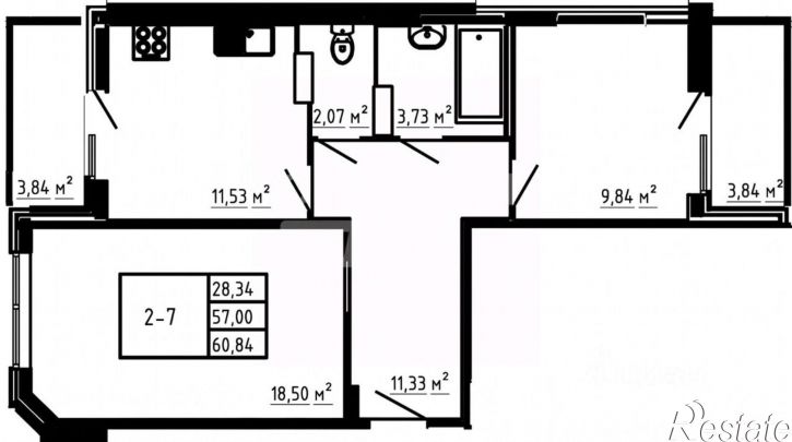 2-комн квартира ул Андрея Рублева, 1,  д. 1