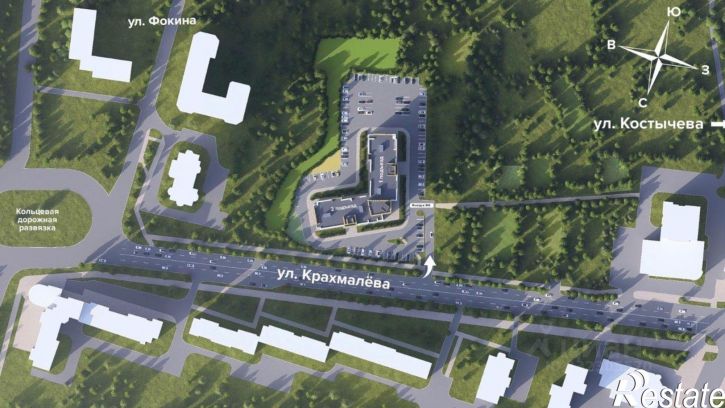 1-комн квартира в новом доме улица Крахмалёва, 8Б