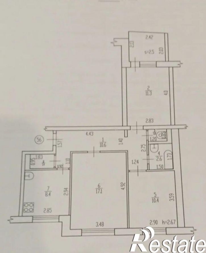 3-комн квартира Карла Маркса ул, 38